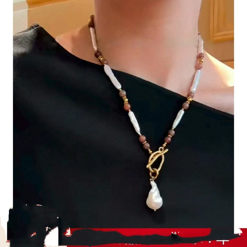 

Natural Freshwater Baroque Pearl Strand Chain National Style Autumn Winter New Style Exquisite Clavicle Chain, Sweater Necklace