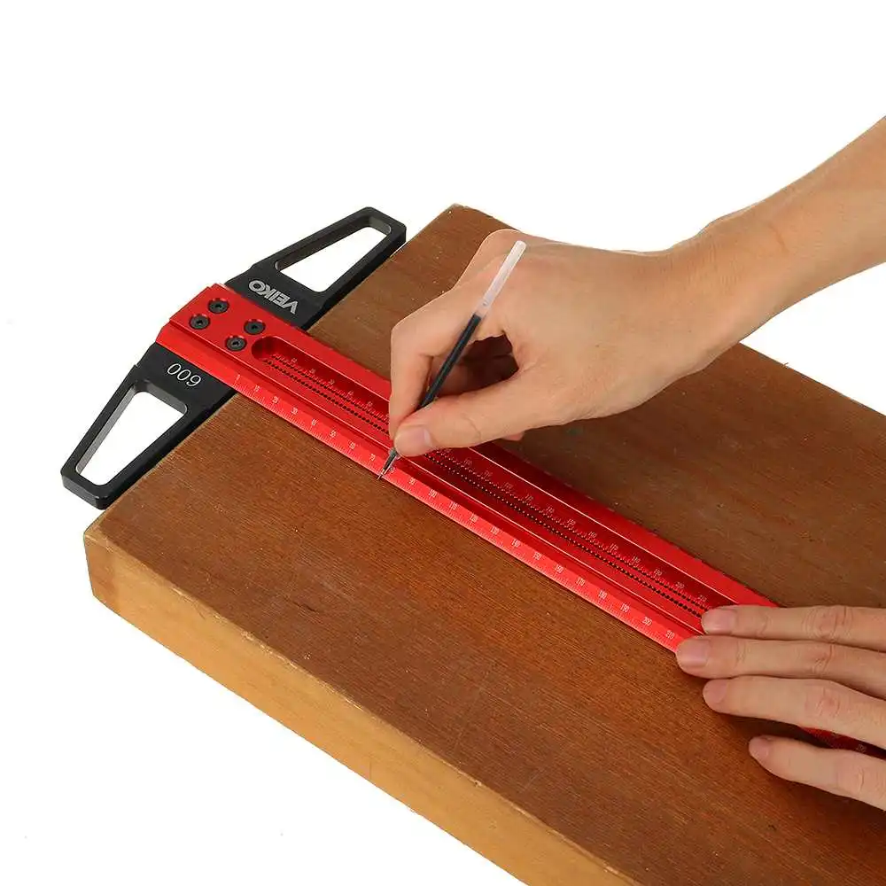 Imagem -02 - Carpintaria Escriba tipo t Régua Quadrada Scribing Hole Drawing Marking Gauge Medição Cruzada Ferramenta de Carpinteiro 300760 mm