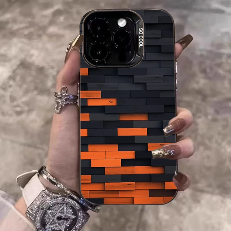 Funda de teléfono con bloques de construcción para iPhone 17 Pro Max, funda trasera dura para iPhone 17 Air 16E 16 15 14 13 12 11 7 8 Plus XS Max X XR