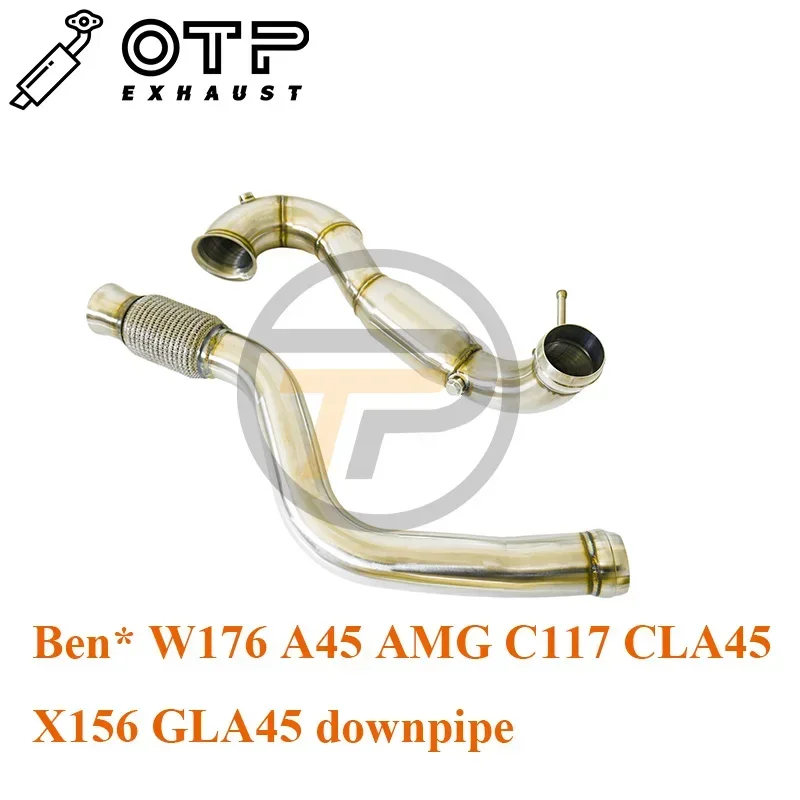 OTP ท่อไอเสียสําหรับ Ben * W176 A45 AMG C117 CLA45 X156 GLA45 SUS304 สแตนเลสประสิทธิภาพสูง Downpipe