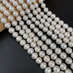 10-12mm AAA Round Pearl White Natural Freshwater Pearls Loose Sapcer Beads for Jewelry Making DIY Necklace Bracelet Accessories