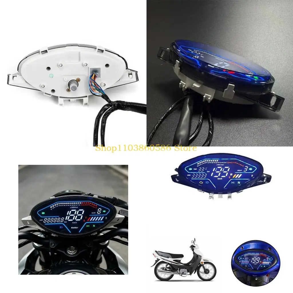 Velocímetro Digital LCD brillante 242A para motocicletas con fuente alimentación 12V compatible con modelos Gilera 110