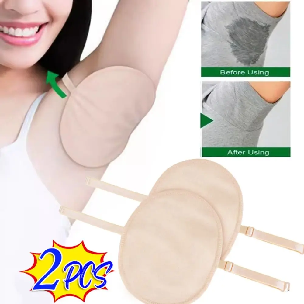 2PCS Quick-drying Underarm Sweat Shield Pad Washable Anti Perspiration Armpit Sweat Pad Water-absorbing Reusable