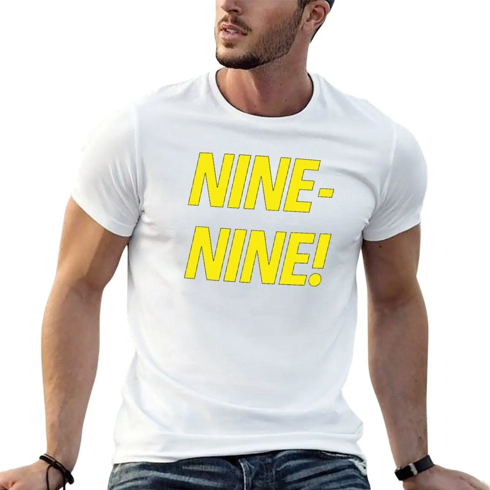 NINE-NINE! T-Shirt boys whites blue archive men workout shirt