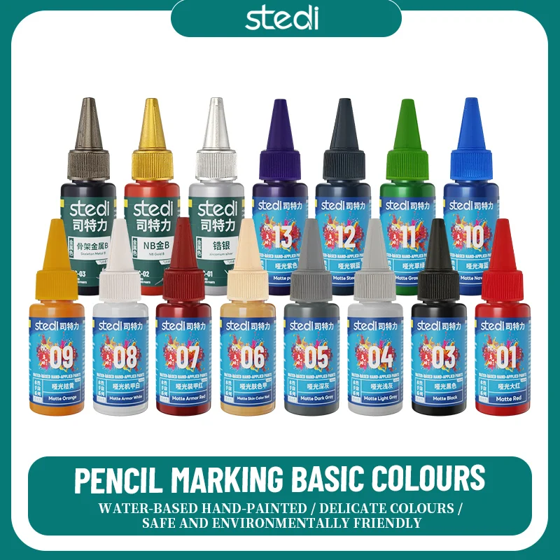 

stedi Water-Based Hand-Painting Pigments ModellingFigurine MattColouring Tools Plastic Model Kit Hand-Painting Colour Alteration