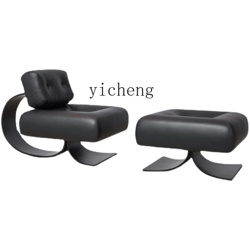 B1 leather sofa special-shaped medieval single sofa chair wrought iron leisure chair lamb wool wabi sabi wind