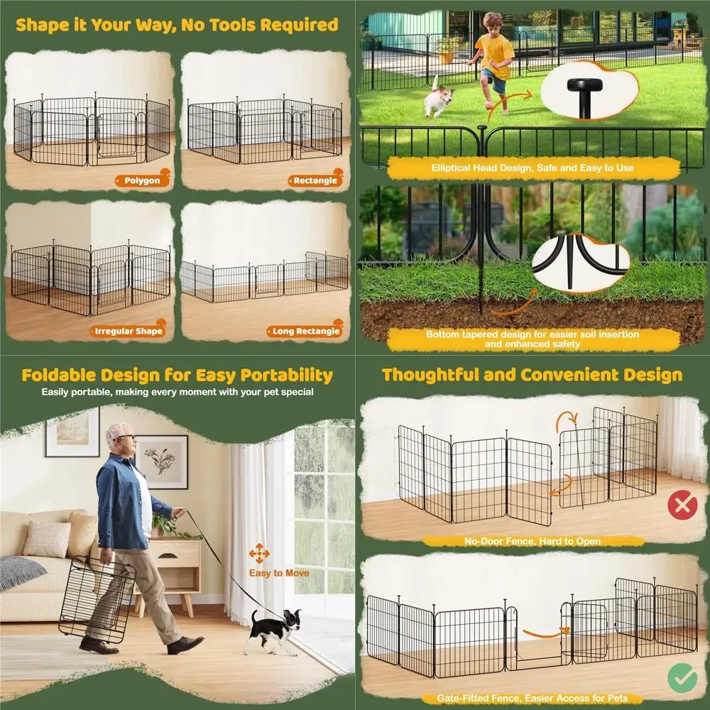 

Adjustable 16-Panel 20 Dog Playpen with Door for Indoor/Outdoor Use, Suitable for Small to Medium Dogs