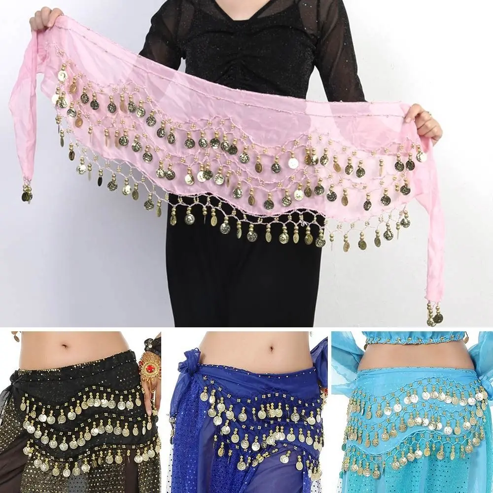 Sexy Tassels Sequins Hip Scarf Dancer Skirt Waist Chain Belly Dance Belt