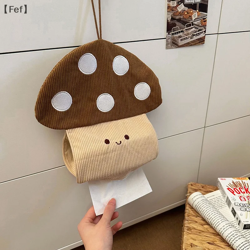 

Cute Mushroom Tissue Box Wall Mounted Bathroom, Kitchen Fabric, Paper Drawer, Household Bedroom, Bedside Storage, Hanging Bag