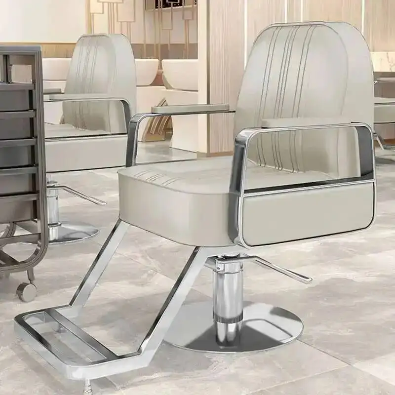 كرسي شواء عتيق كراسي صالون مكياج احترافي حلاق قابل للتعديل جمال مائل صالون حلاقة ذهبي انتظار شامبو باربيريا #4