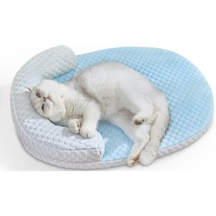 

Охлаждающий коврик для кошек или маленьких собак — охлаждающая кровать для домашних животных с мягкой удобной уютной подушкой Съемная подушка Моющийся дизайн Non-Sl