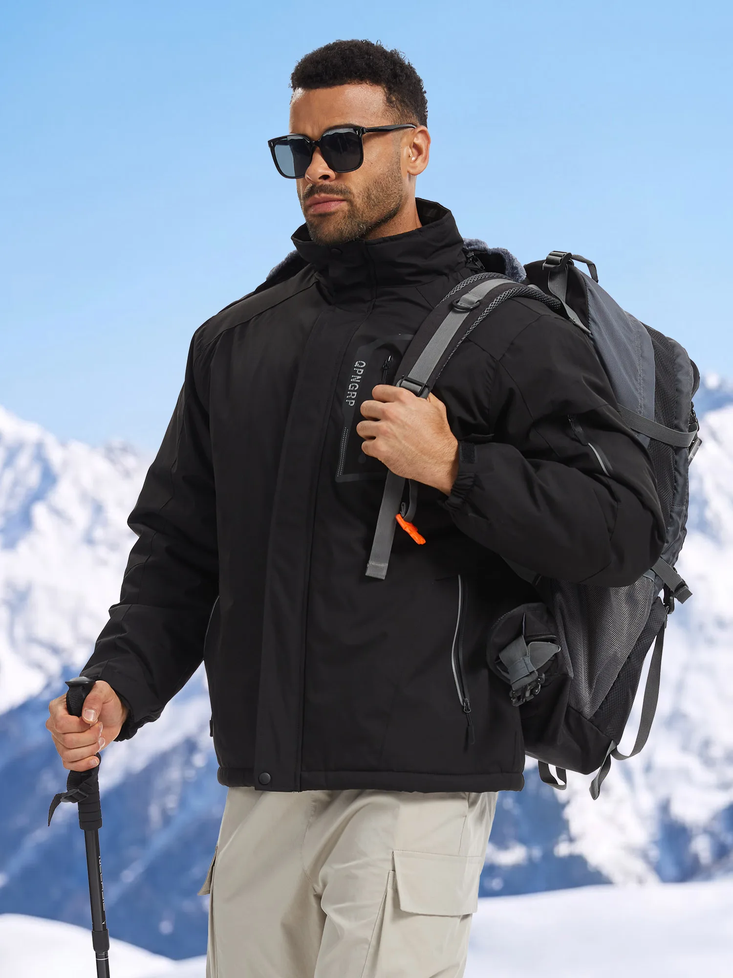 Winter Wasserdichte Winddichte Fleece-Gefütterte Jacken Herren Wanderjacken Outdoor Abnehmbare Kapuzenmäntel Ski Snowboard Oberbekleidung – Detail 11