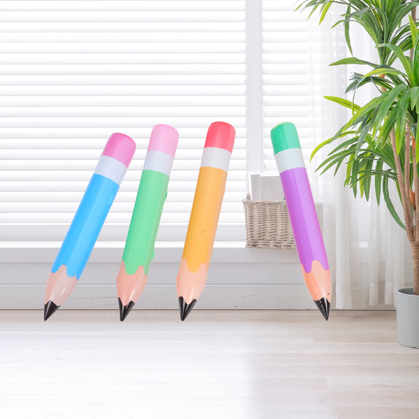 

6Pcs Inflatable Pencil Balloons Bright Jumbo Crayon Decorations for Classroom Back to School Season Learning Environment