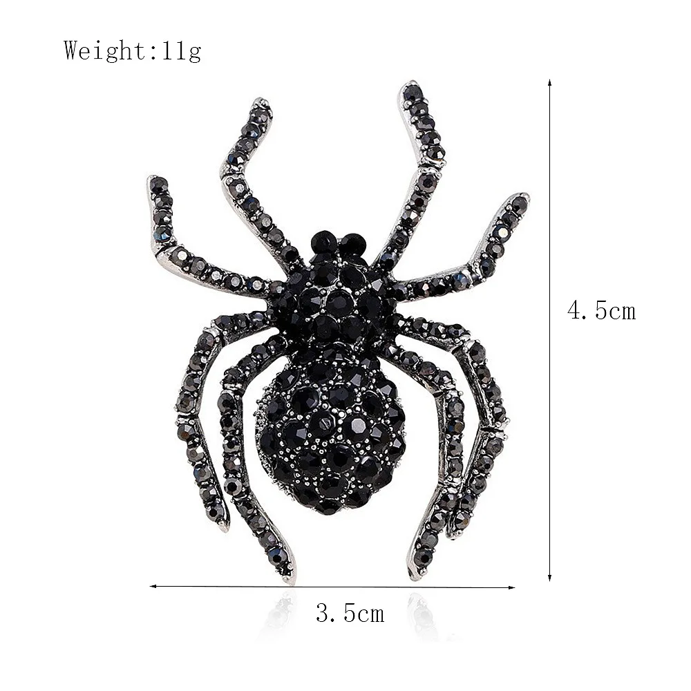 Exquisito broche de araña de circón, broche de vestido de ropa de moda para mujer, accesorio de traje de negocios