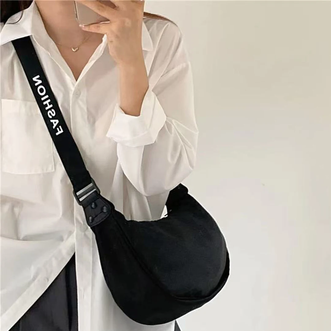 2025 new Oxford cloth dumpling bag large capacity wide shoulder strap single shoulder cross-body bag fashionable couple bag