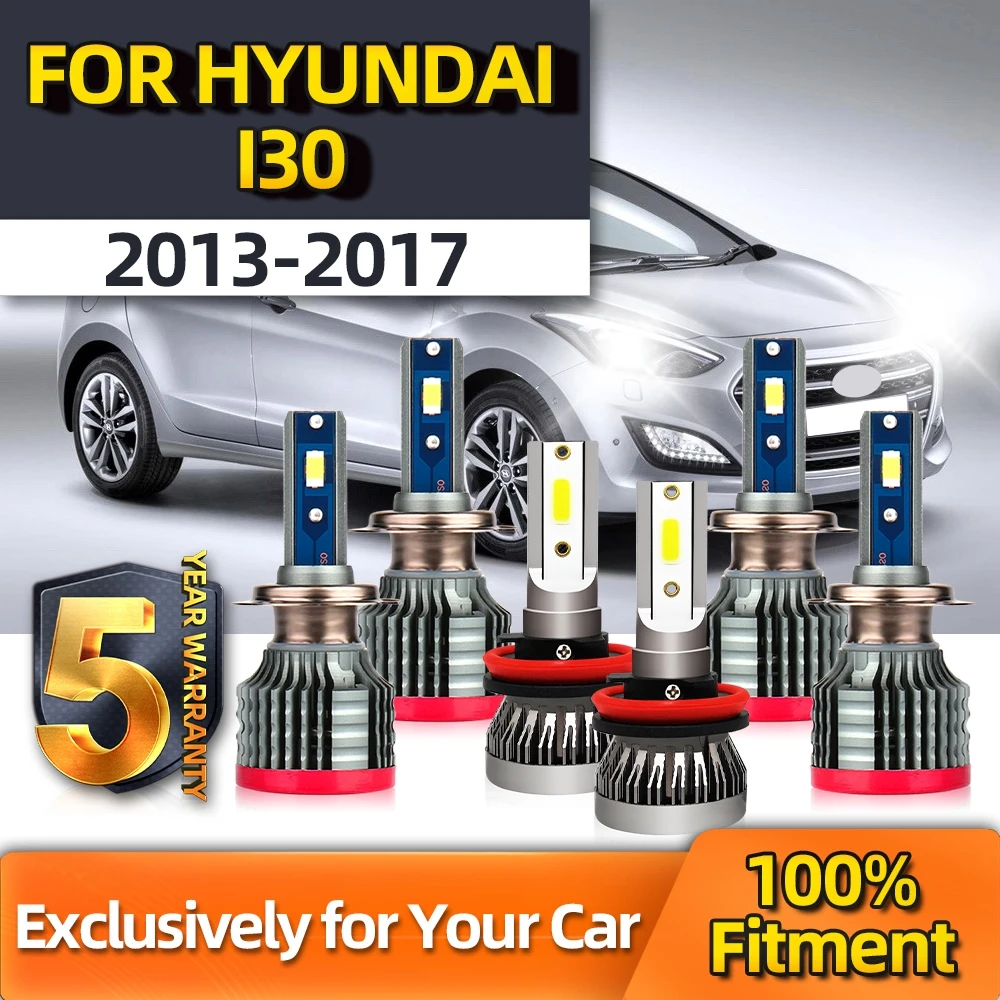 

Crossfox Ultra-white 6000K High Beam H7 Low Beam H7 Exterior Car Headlight Bulbs Fog Lamp H8 For Hyundai i30 Year 2013 2014-2017