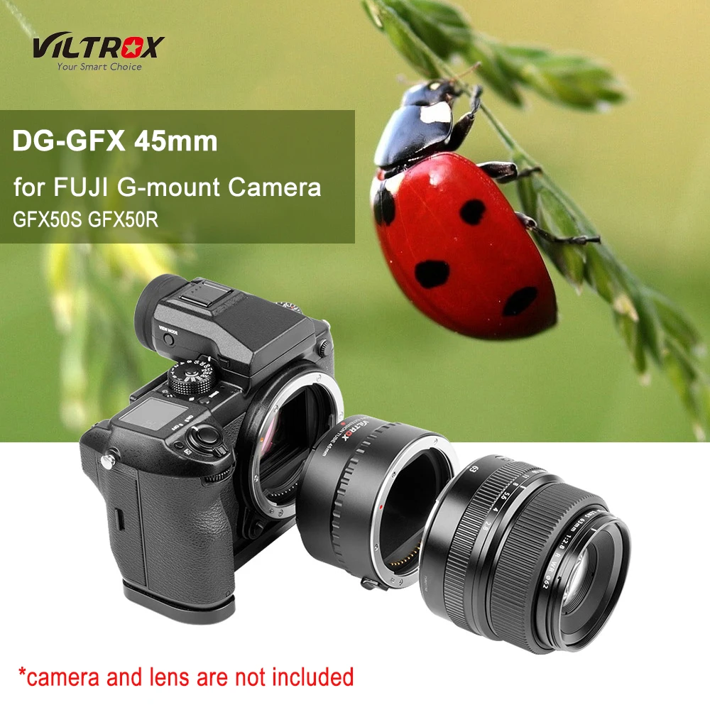 

Viltrox DG-GFX 45mm Macro Extension Tube Auto Focus Adapter Ring for Fujifilm GFX50R GFX 50S GFX100 GFX Medium Format Camera