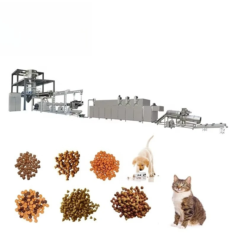 Factory Supply Automatic Kibble Pet Food Making Machine Dry Dog Food Processing Extruder Cat Food Production Line