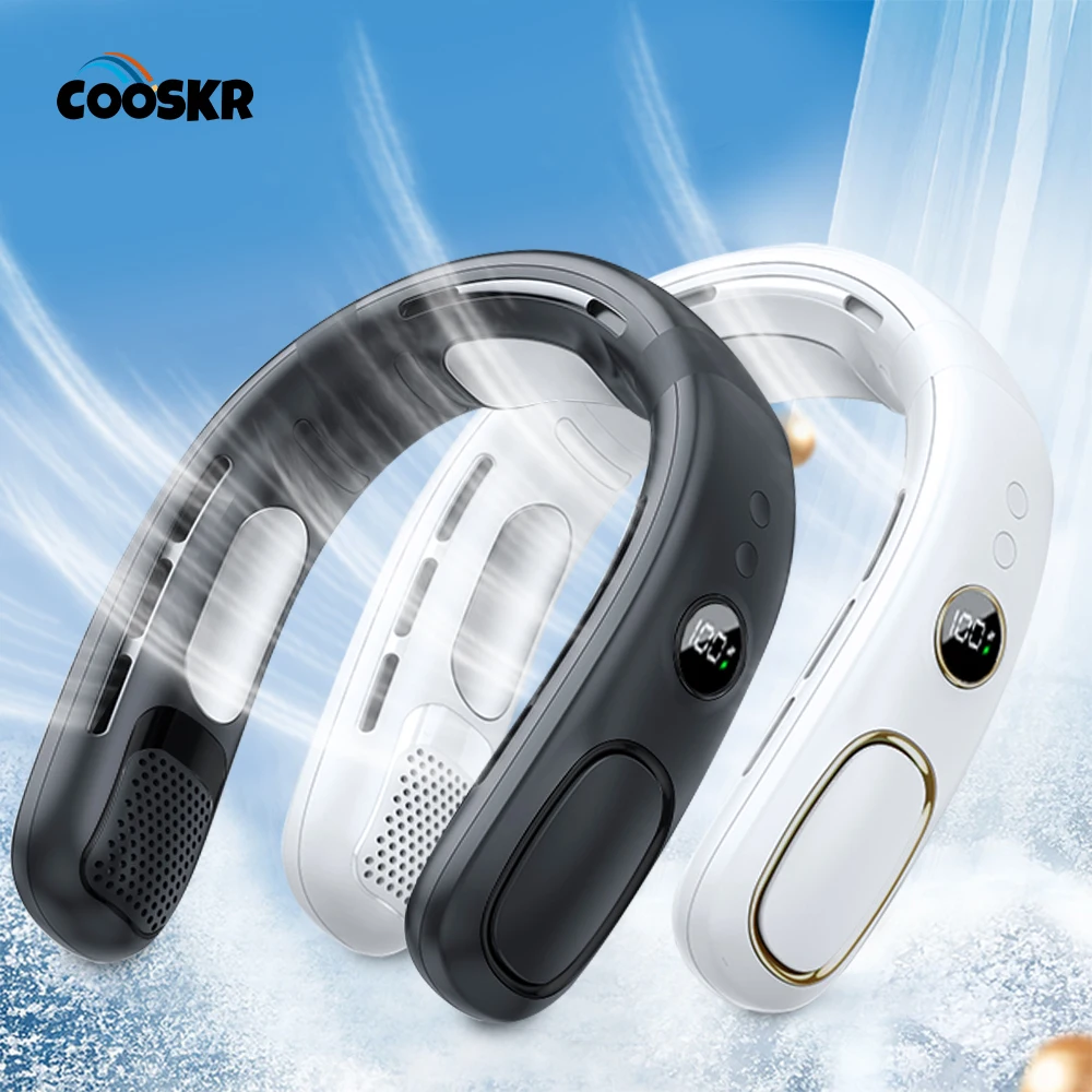 

Portable Hanging Neck Fan 4000mAh USB Rechargeable Outdoor Air Cooler Fast Cooling Bladeless Air Conditioner Neck Ventilator Fan