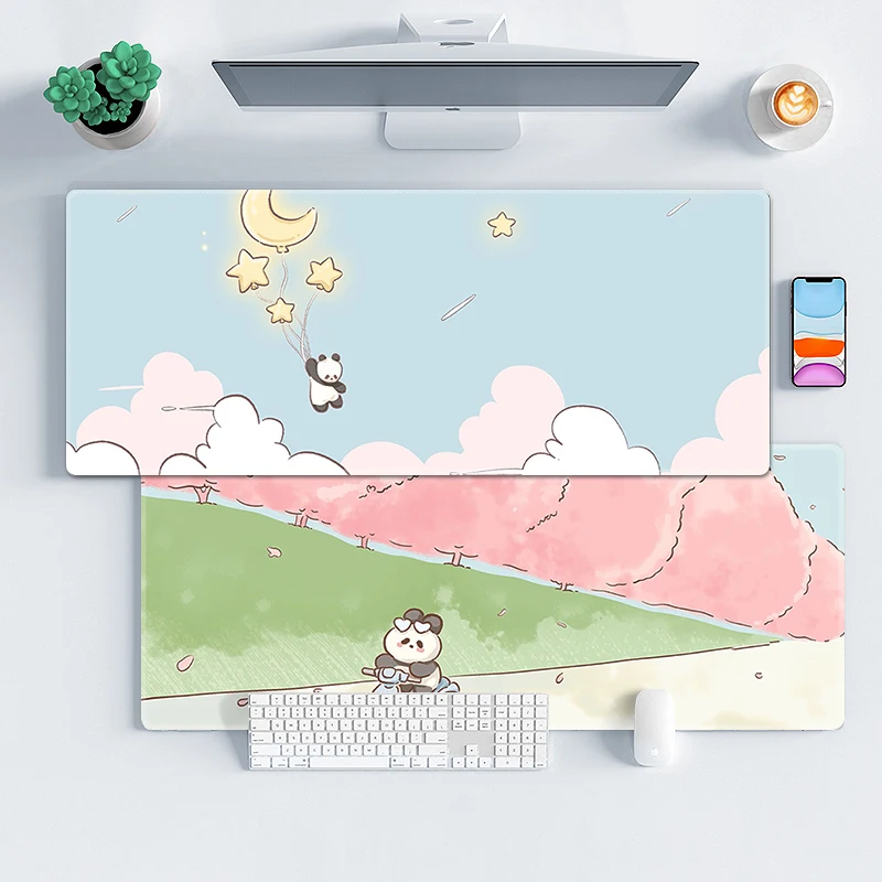 Large Mouse Pad  Multi size Panda Computer Desk Mat Cartoon Keyboard Pad XXL Table Mat Rubber Anti-slip Mouse Pad Decorative Mat