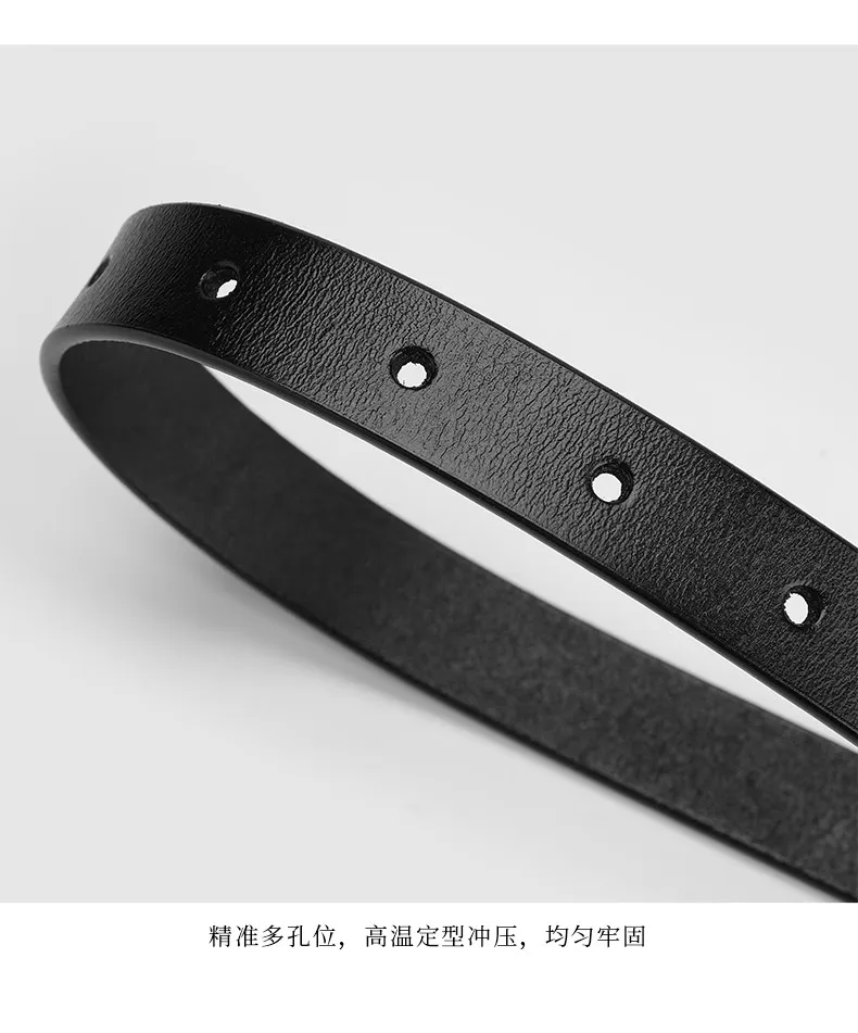 1.8cm Width Leather Belt for Women Zinc Alloy Silver Buckle Split Leather Casual Belt Genuine Leather Thin Belt Female Vintage