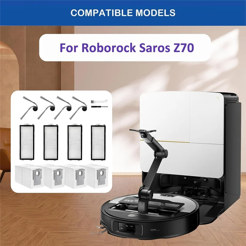 A83G-14Pcs فرشاة جانبية فلتر Hepa كيس لجميع الغبار ل Roborock Saros Z70 / G30 ملحقات مكنسة الفضاء أجزاء المكنسة الكهربائية