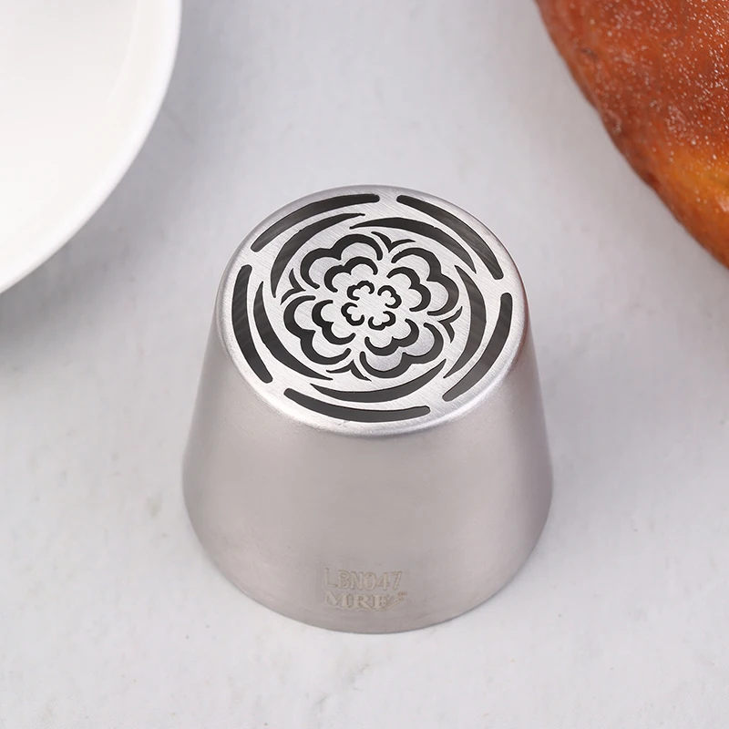 1Pc SL47 Stainless Steel Russian Icing Piping Cream Nozzles DIY Pastry Cookie Cake Fondant Decorating Tips Cupcake Baking Tools