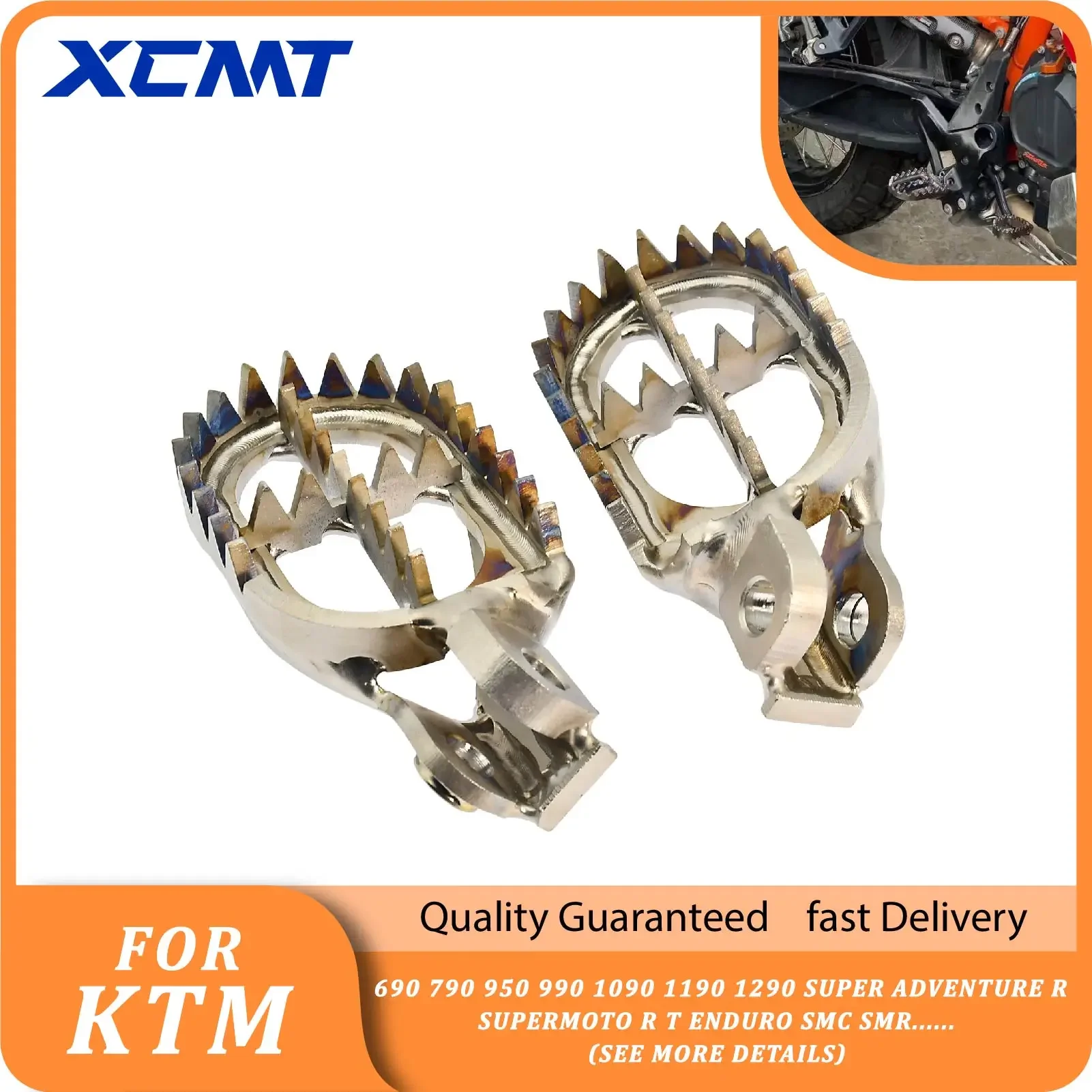 

Motorcycle TC4 Titanium Forged Foot Pegs Pedals Rests For KTM SX SX-F EXC EXC-F XC XC-F XC-W XCF-W 65 85 125 250 350 1998-2016