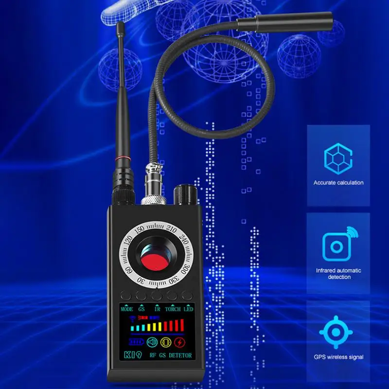 Wireless RF Signal Detector K19 Mini GPS Camera Finder Anti Wiretapping Tracker Hotel Anti Candid Camera Bug Scanner Security