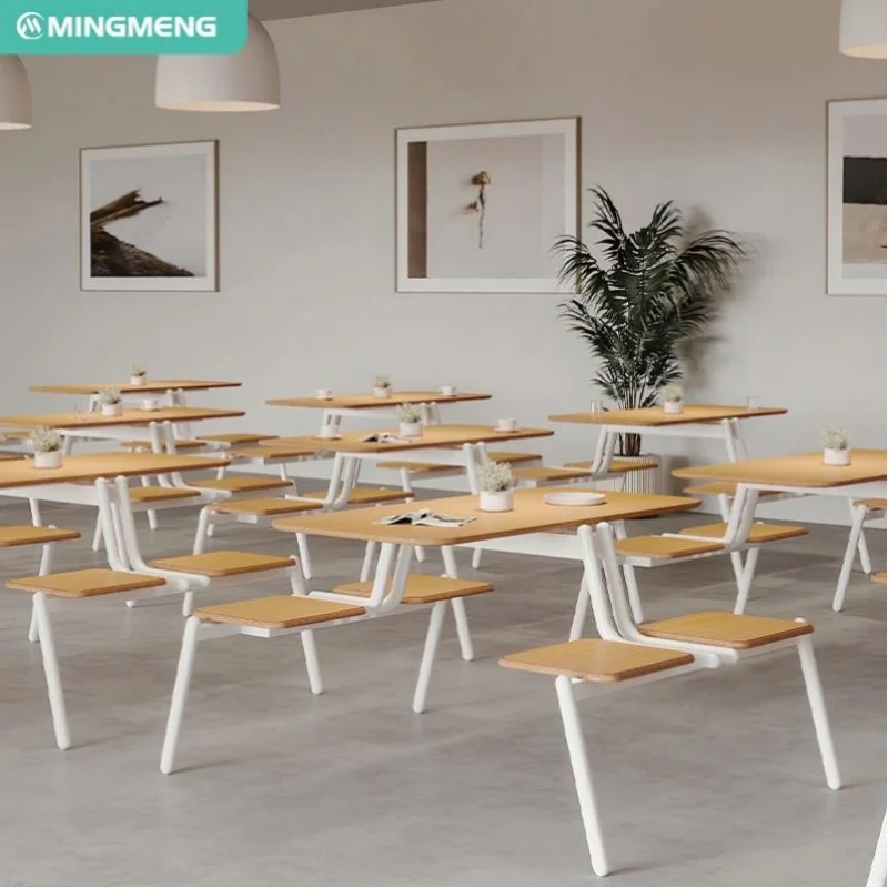 

custom.Fast Food Shop Dining Furniture School Staff Canteen Table and Chair Combination Commercial Catering Set