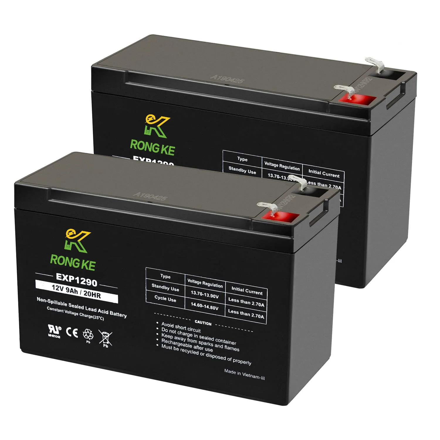 12v 9ah Sealed Lead Acid Battery  for ride on toys with F2 Terminals