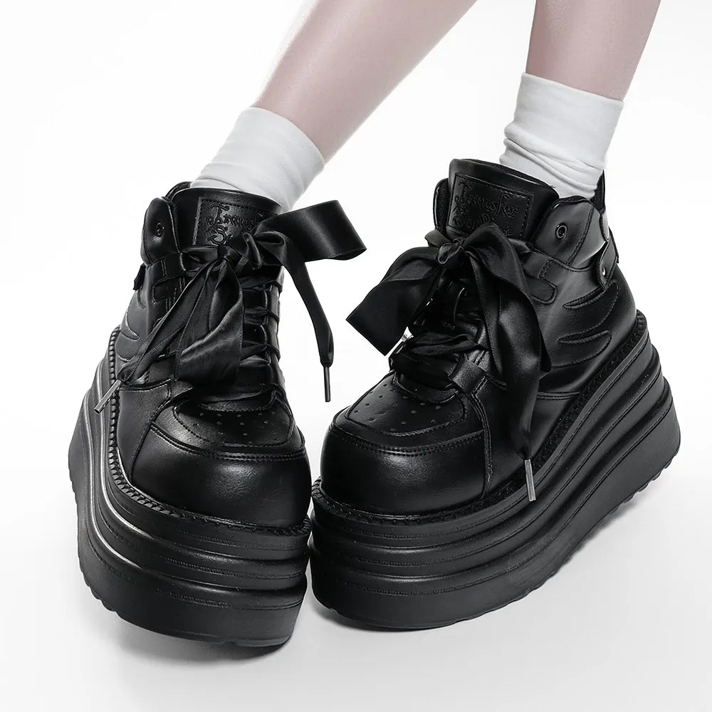 Transfer Student Wing Shape High-top Platform Sneakers Harajuku Alt Fashion Thick Sole Women's Shoes Sweet Lolita Girl Shoes