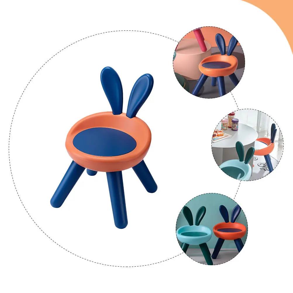 

1pcs Back Chair Ergonomic Rabbit Design Anti-Fall Stool Lightweight Plastic Chair For Indoor Outdoor Use