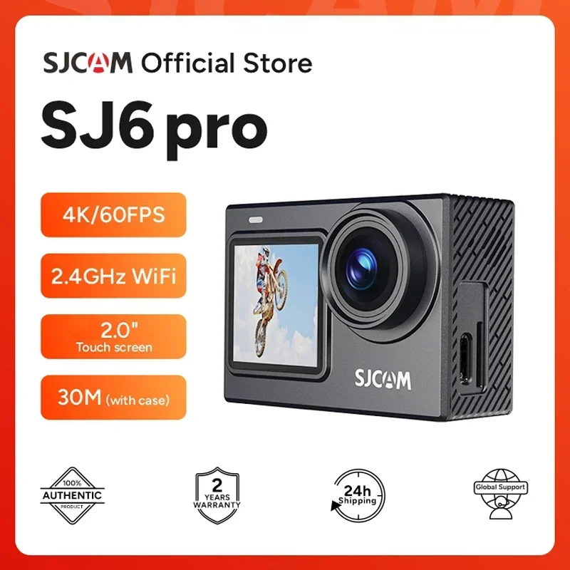 

SJCAM SJ6 Pro 4K 60FPS Dual Screen Action Camera Waterproof Touch Screen Sport Cam WiFi Night Vision 6-Axis Gyro Stabilization