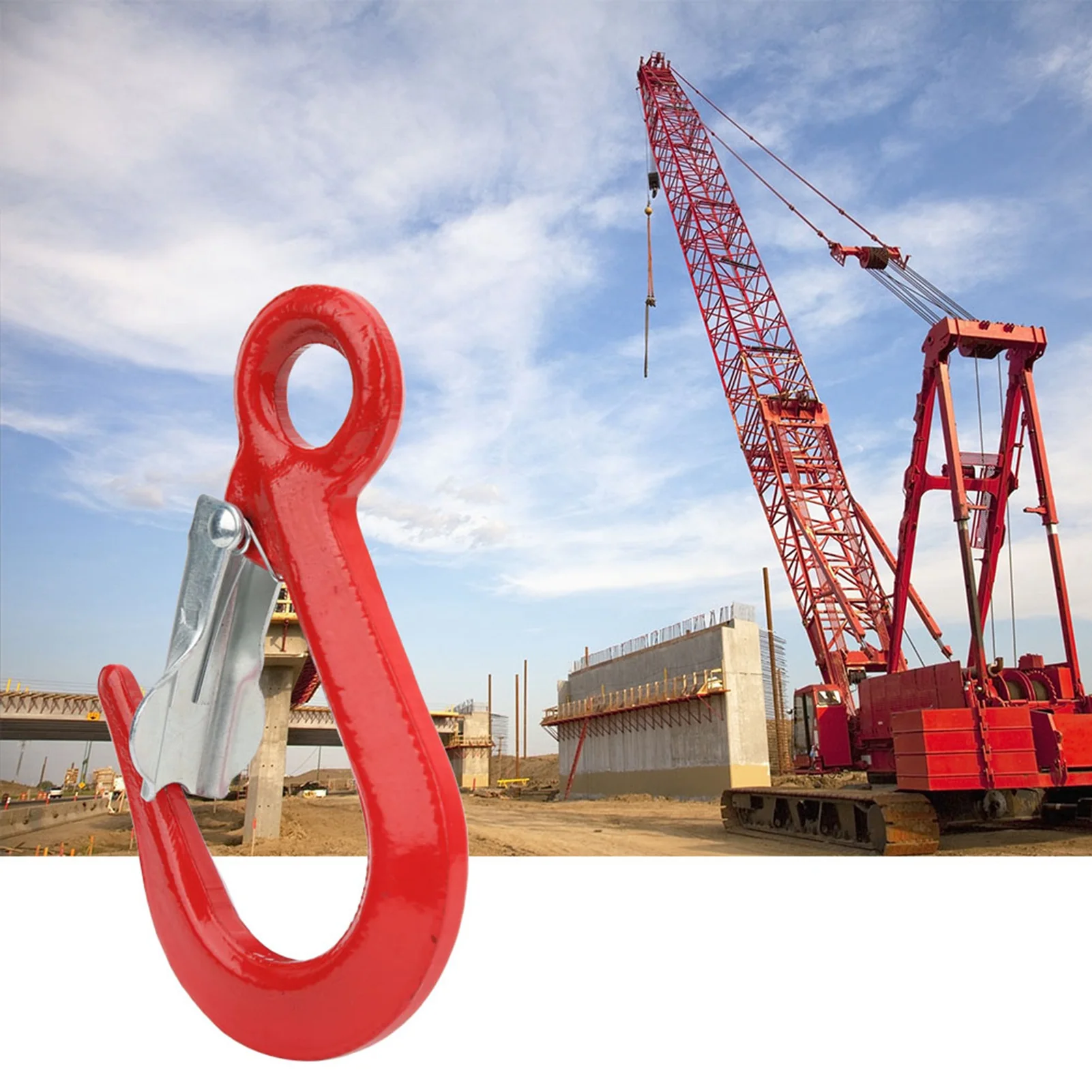 5000Lbs Lifting Hook with Latch Alloy Steel Crane Hoist Rigging Hook for Ship Construction  Lifting,Hook§Hoist,Hook§Crane,Hook