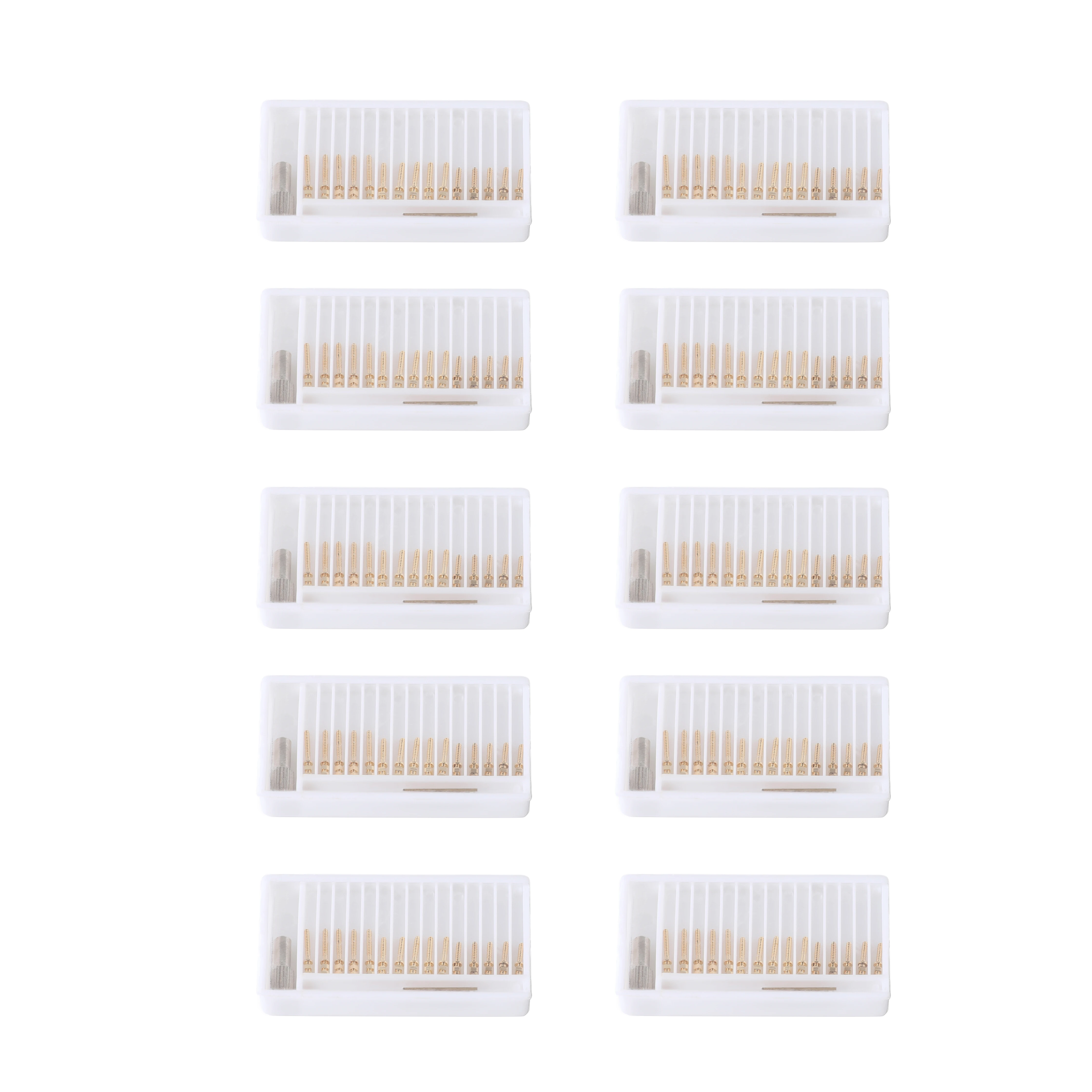 Dental Endodontic Conical Screw Post Endo Root Canal Pins Pure TITANIUM Gold Plated Quartz Material Stainless Steel