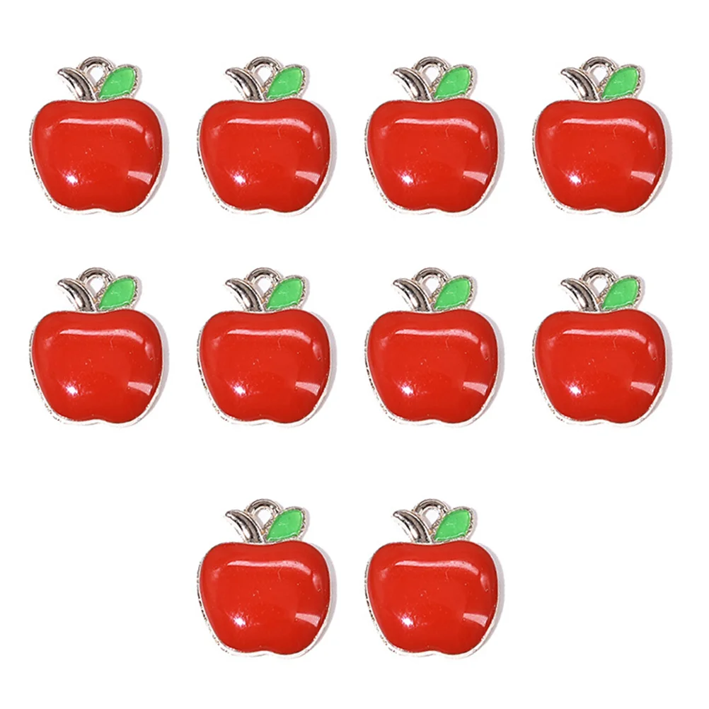 

40 Pcs Apple Pendant Key Chain Charm Charms Nail Unique Jewelry Piece Necklace Alloy