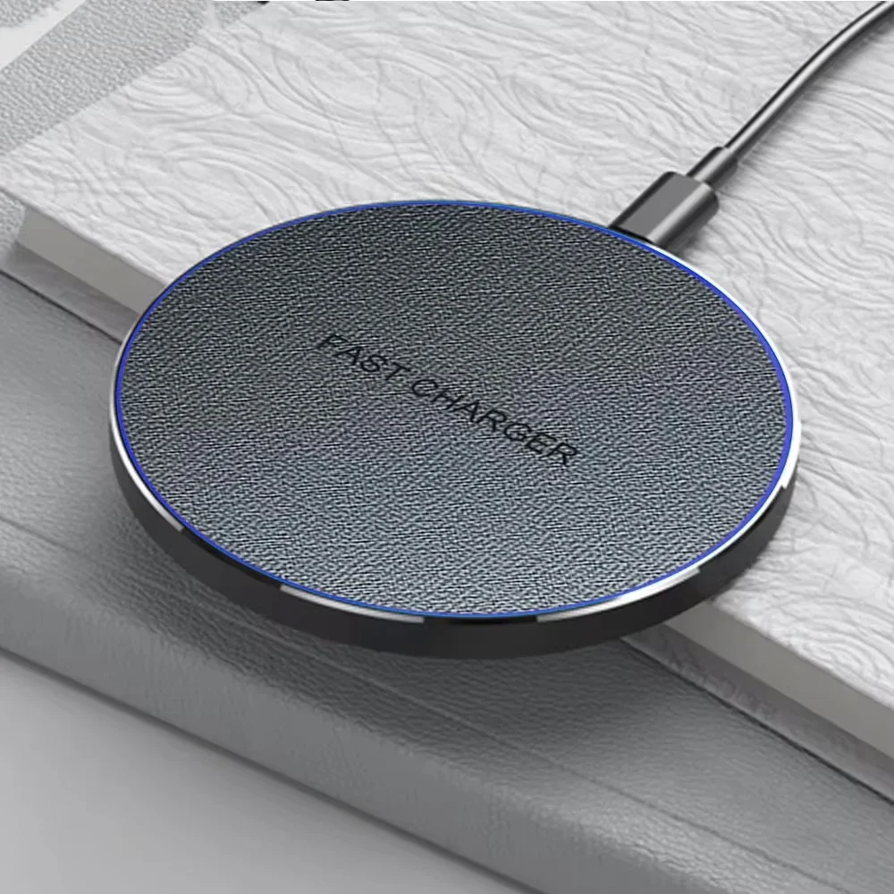 Ultra-Thin Fast Wireless Charger Pad for Samsung Galaxy S24 S23 S22 iPhone 15 14 13 Pro Max Wireless Induction Charging Station