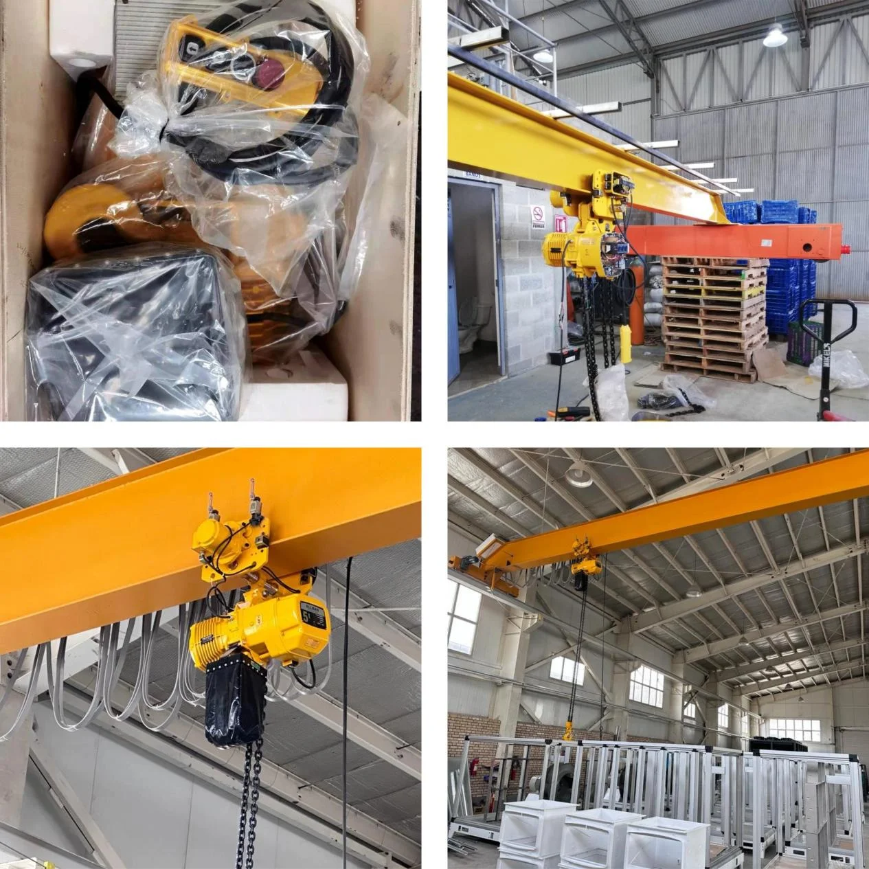 220V 380Volts 3 Phase Hoisting Equipment for Lift Crane Cheap Price Electric Hoist With Electric Trolley 1Ton 1000KG