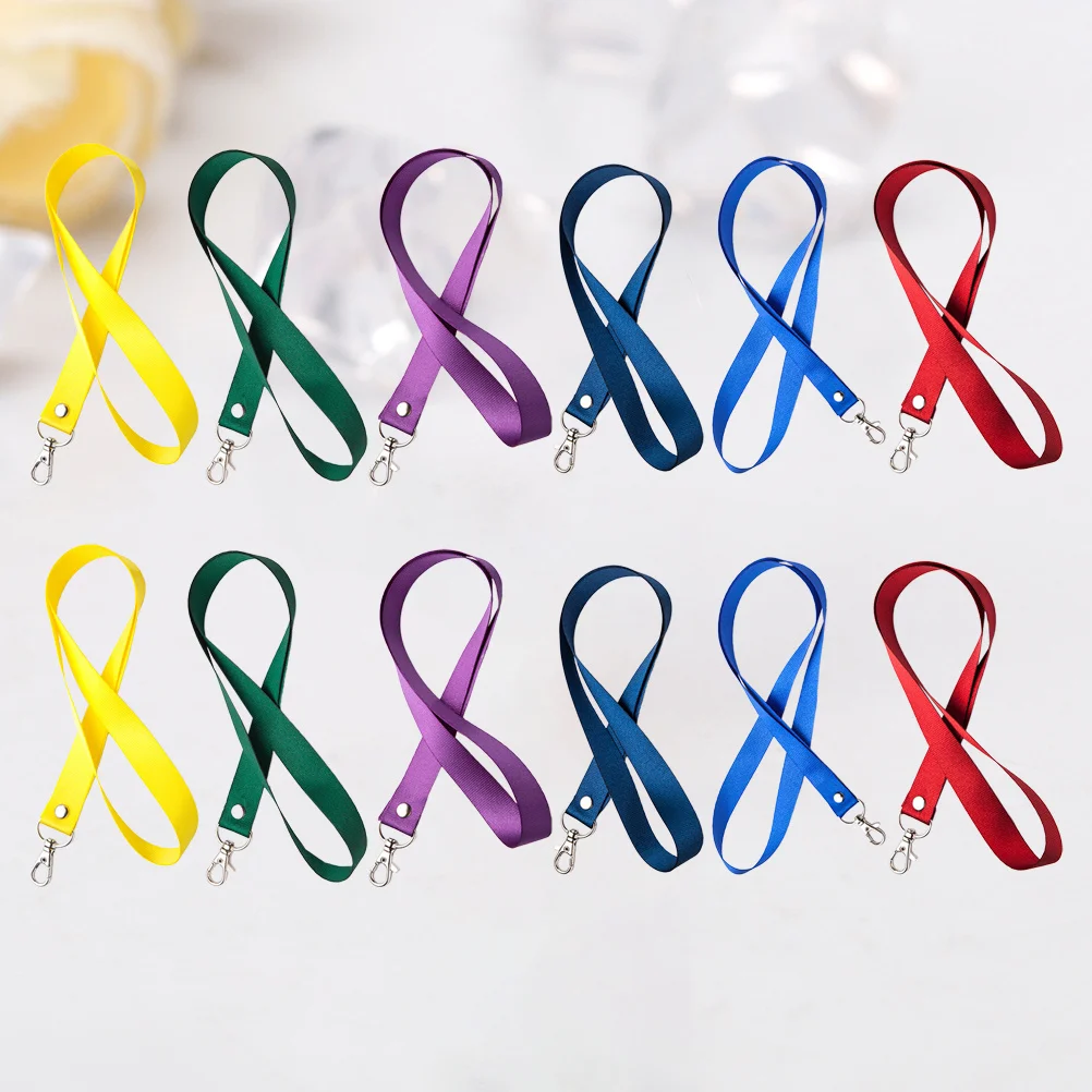 12 قطعة حبل شارة معلق حزام رقبة ملون للعمل المدرسي حاملي بطاقات الهوية مثالية لحكام المدربين #5