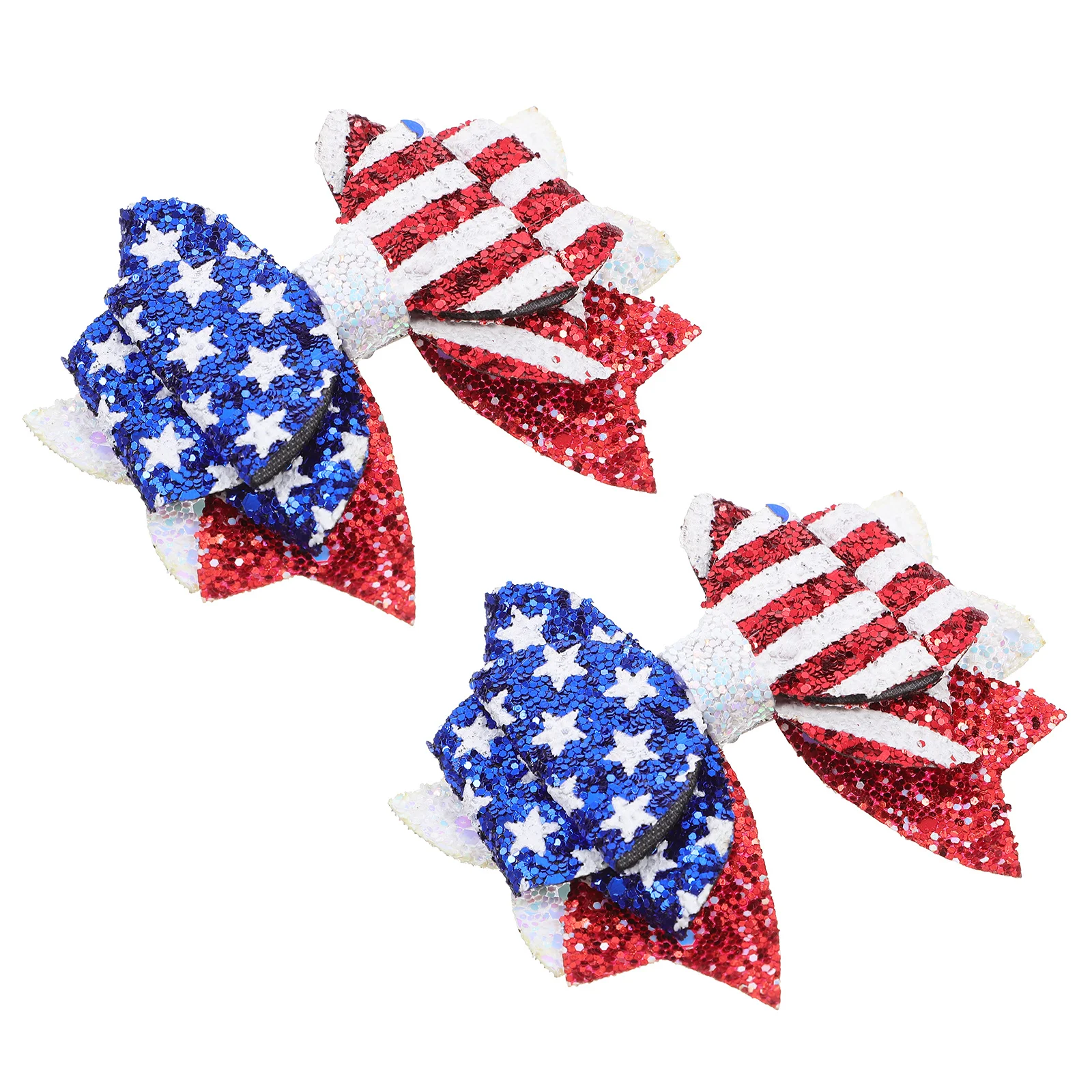 

2Pcs American Flag Flash Bow Hair Clip Bright Festive Colors Secure Hold for 4Th of July Patriotic Party School Everyday
