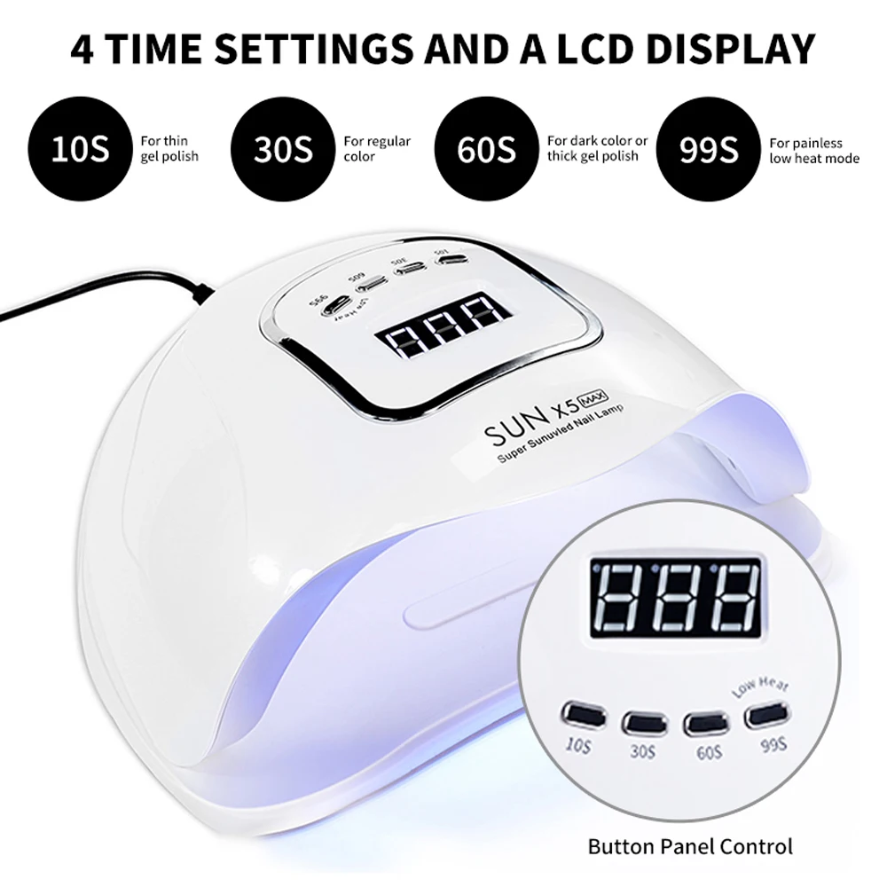 Professional UV Nail Art Lamp 45LED Nail Dryer with 4 Timers and Auto Sensor Drying Light for Gel Nail Polish Curing Nail Tools