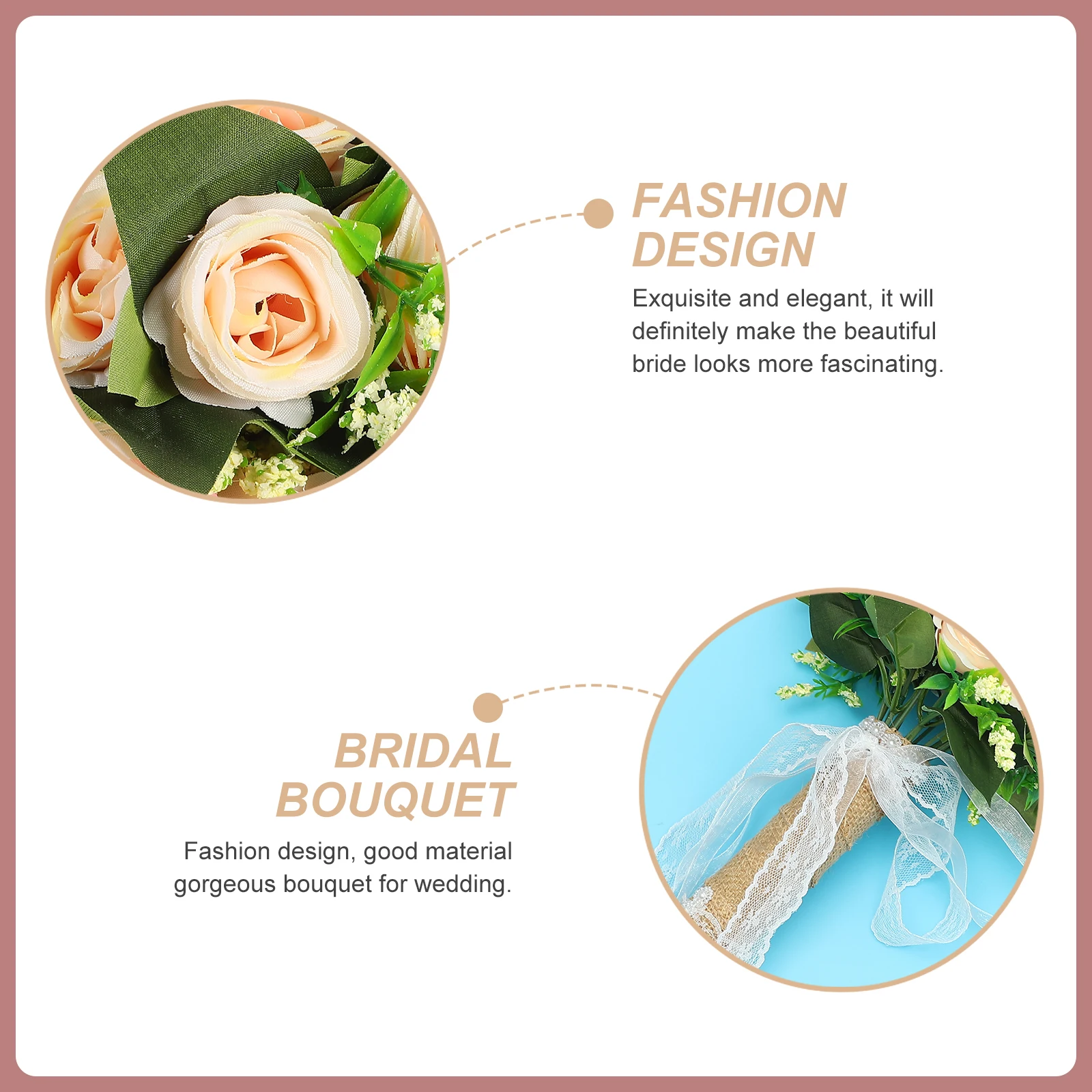 

Bridal Bouquet Artificial Flower Elegant Wedding Handheld Decorative Simulated Floral Arrangement For Bride Bridesmaid Party