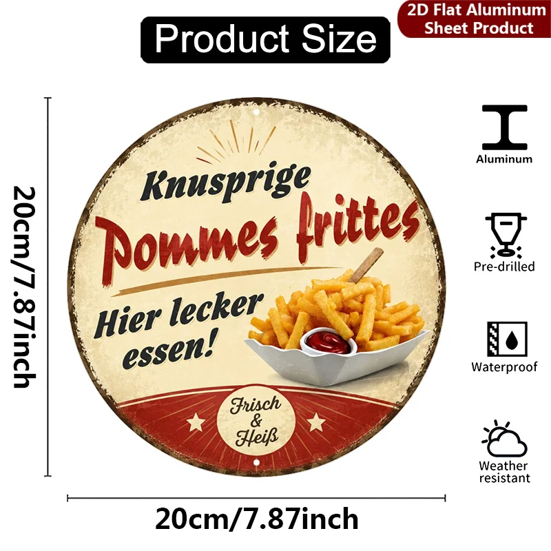 2D Flat, 1pc, Fun Food Sign Decorative Sign Vintage Style Plaque German Theme Perfect for Home, Porch, Garden, Cafe, Etc,
