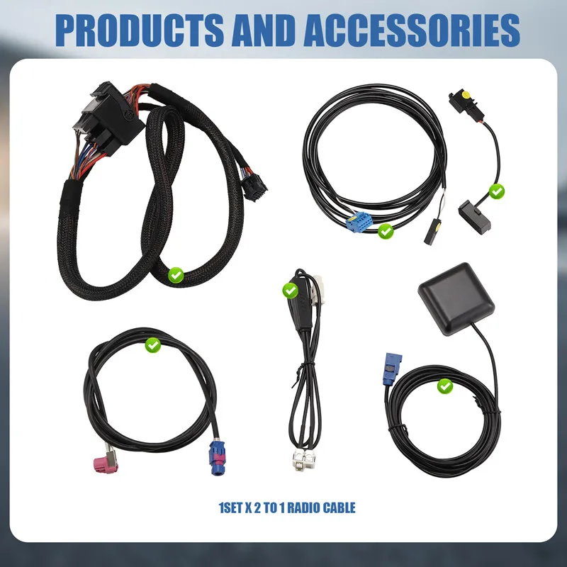 For VW Golf 7 MK7 Passat B8 MQB TIGUAN POLO 6C MIB Radio Adapter Cable Wire Harness Testing Platform With 2 To 1 Cable