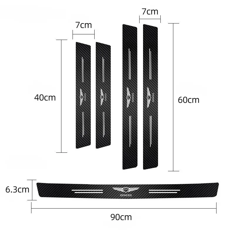 Carbon Fiber Car Threshold Tape Door Sill Protective Trim for Genesis Essentia GV80 Neolun G70 G90 GV90 GV60 X G80 GV70