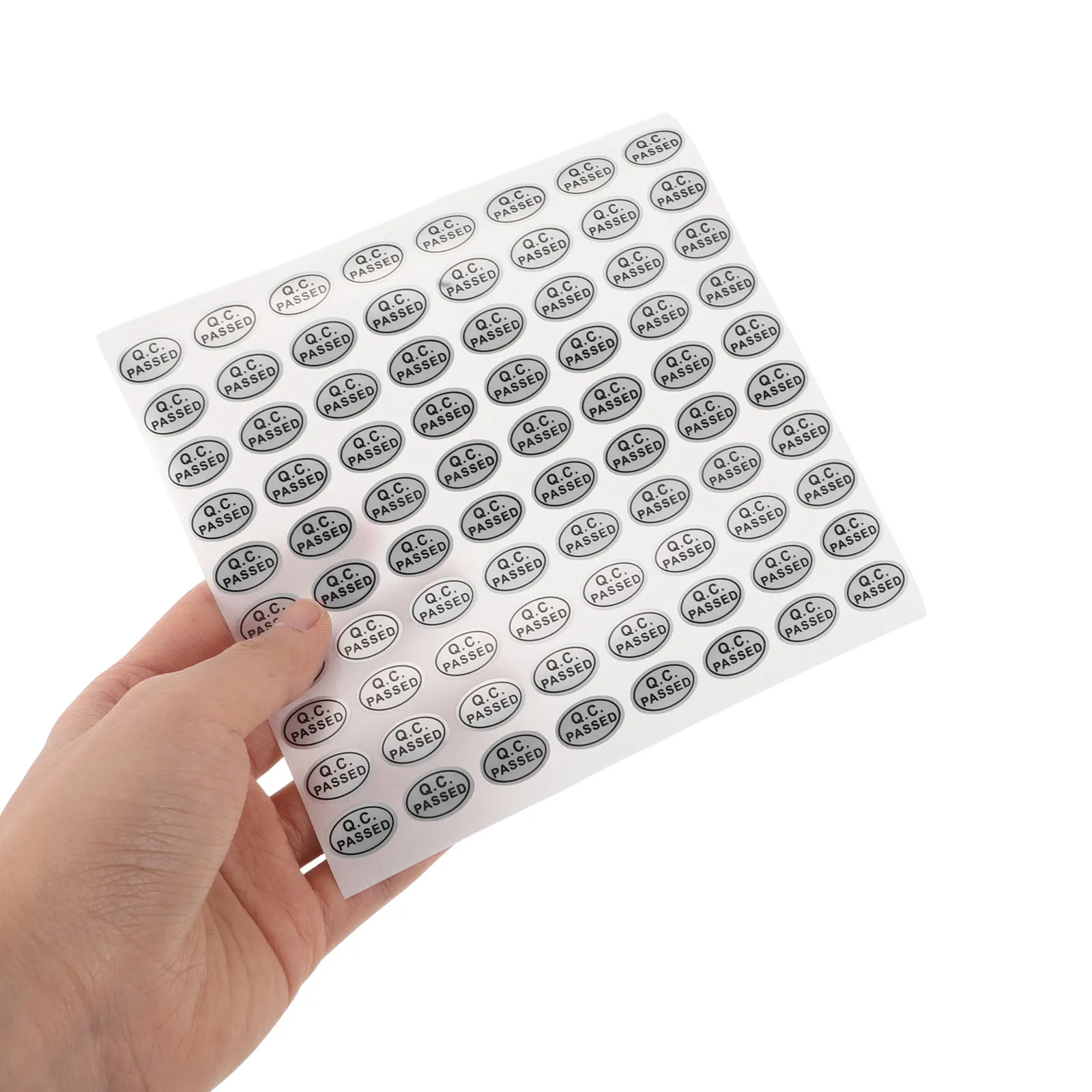 

20 Sheets Quality Control Stickers Tamper Evident Grid Pattern Self Adhesive Qc Passed Labels for Inspection Sealing Packaging