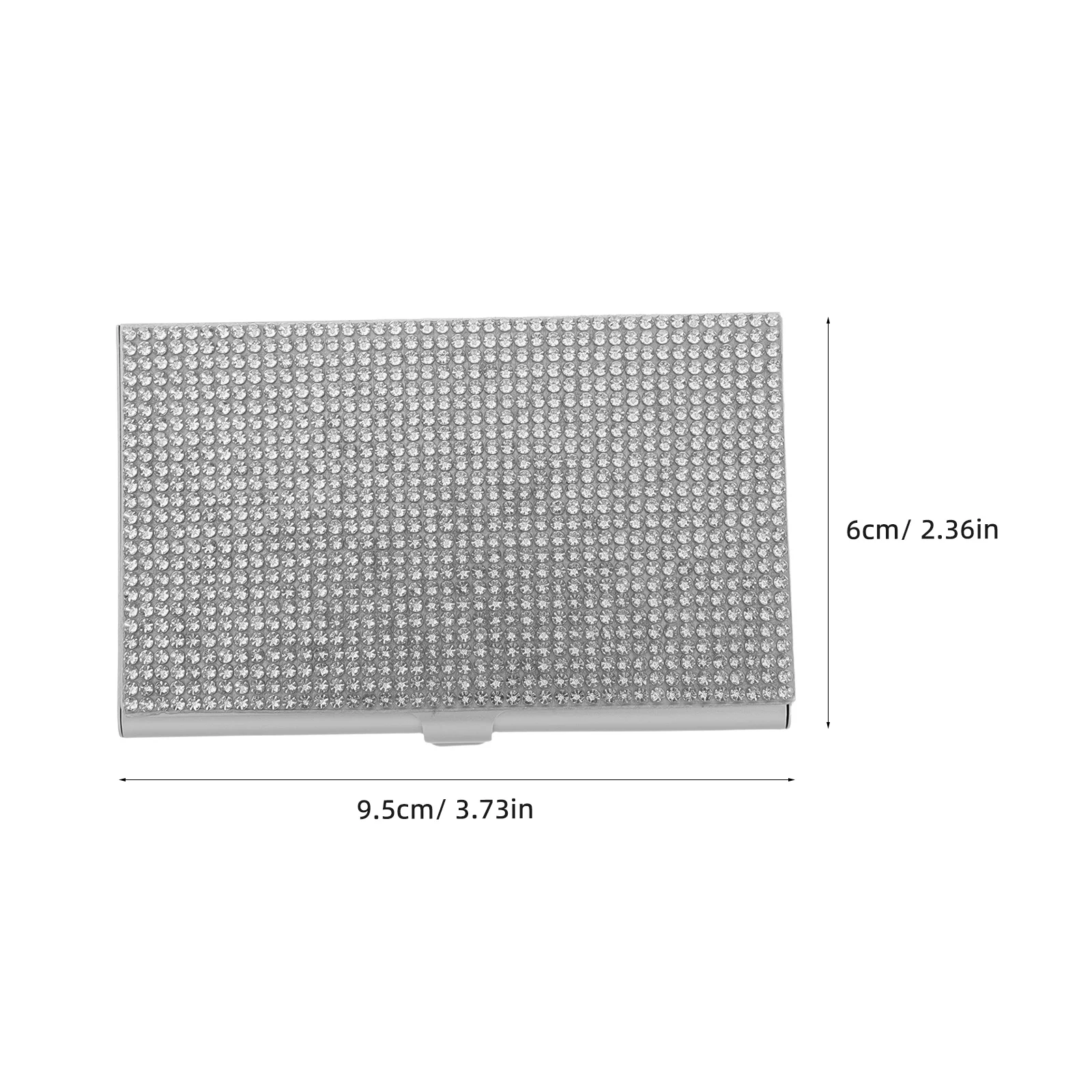 알루미늄 합금 명함 케이스 슬림 메탈 오거나이저, 남녀 전문가용 포켓 휴대용, 라인스톤 장식