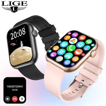 LIGE Smart Watch Women Full Screen Buletooth Call Watch Lady Blood Sugar Monitoring Bracelet Sports Waterproof Smartwatch Women