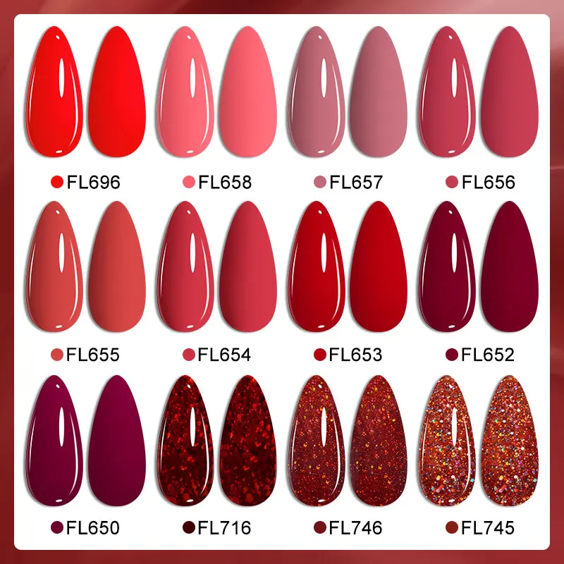 10ml 와인 레드 젤 네일 폴리쉬 가을 겨울용-안코라 레드 소크 오프 UV/LED 경화 무연 무알콜 네일 글루 살롱 DIY용